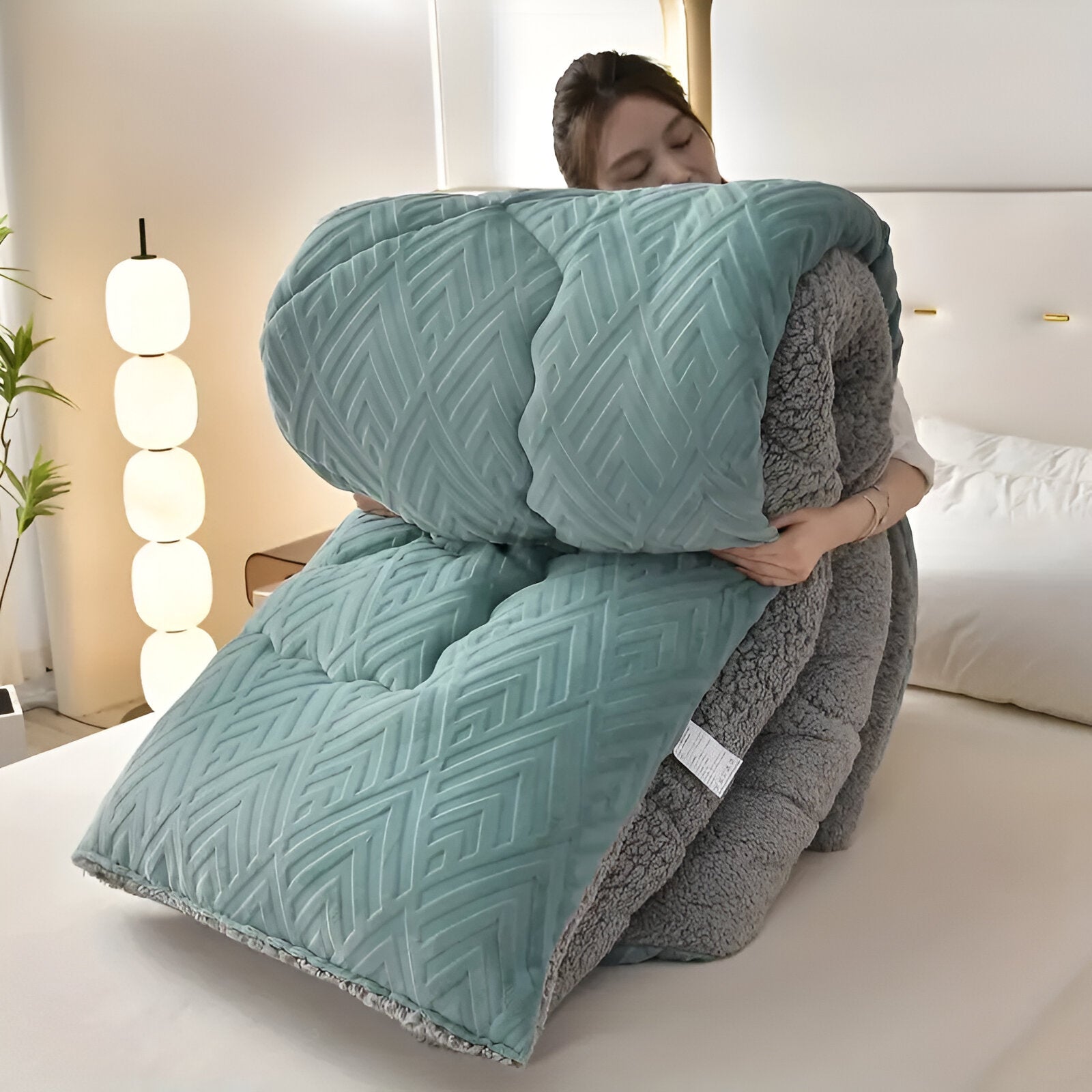 Ultra Fluff Bettdecke - Maschinenwaschbar Doppelseitige Plüschbettdecke für alle Jahreszeiten - Stylische Fleece Bettdecke