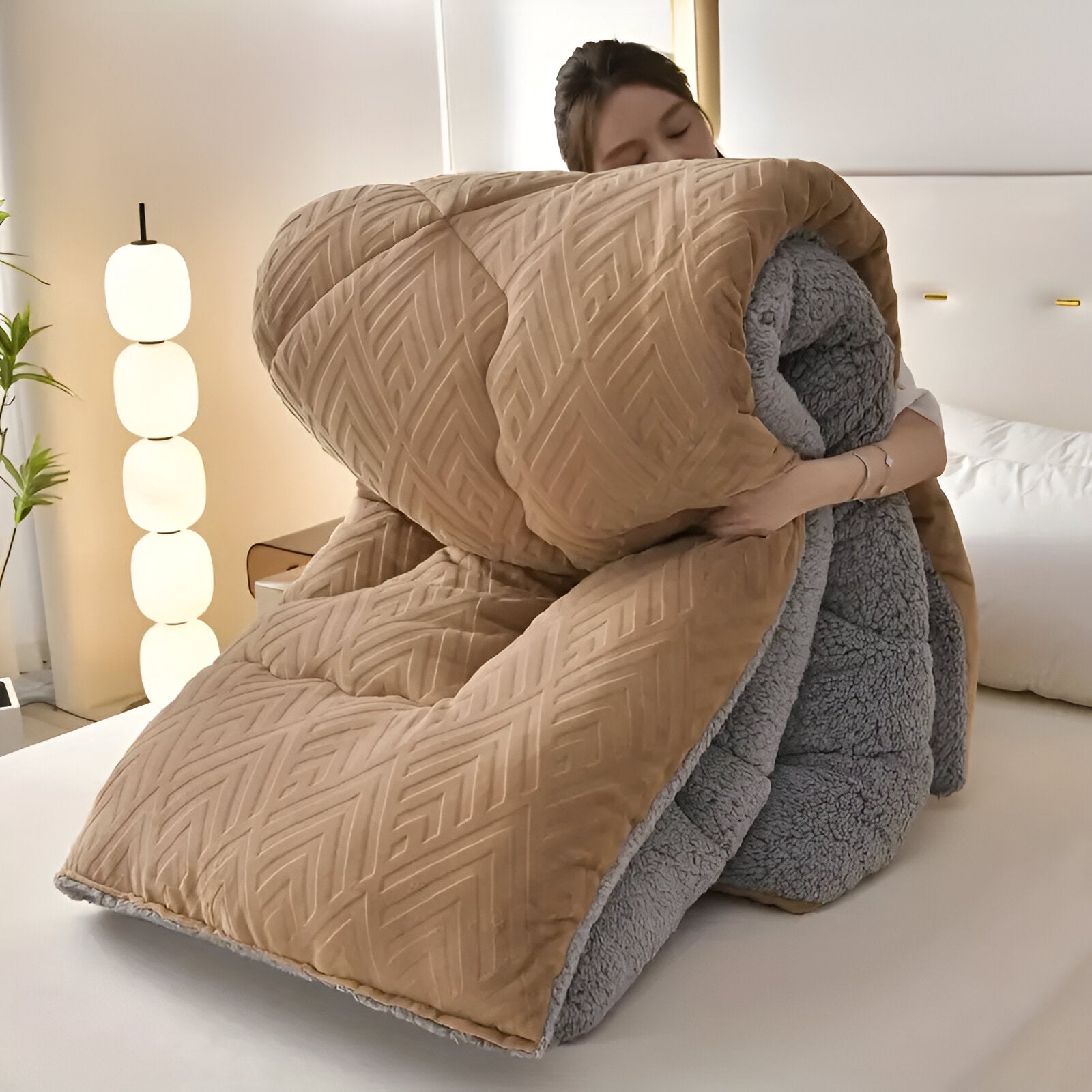 Ultra Fluff Bettdecke - Maschinenwaschbar Doppelseitige Plüschbettdecke für alle Jahreszeiten - Stylische Fleece Bettdecke