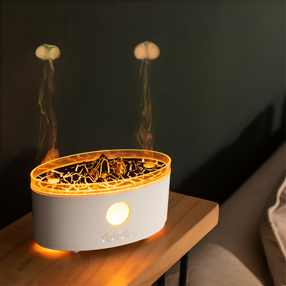 Ultrasonic Jellyfish-Inspired Aroma Diffuser und Luftbefeuchter - Vulkanflamme Design