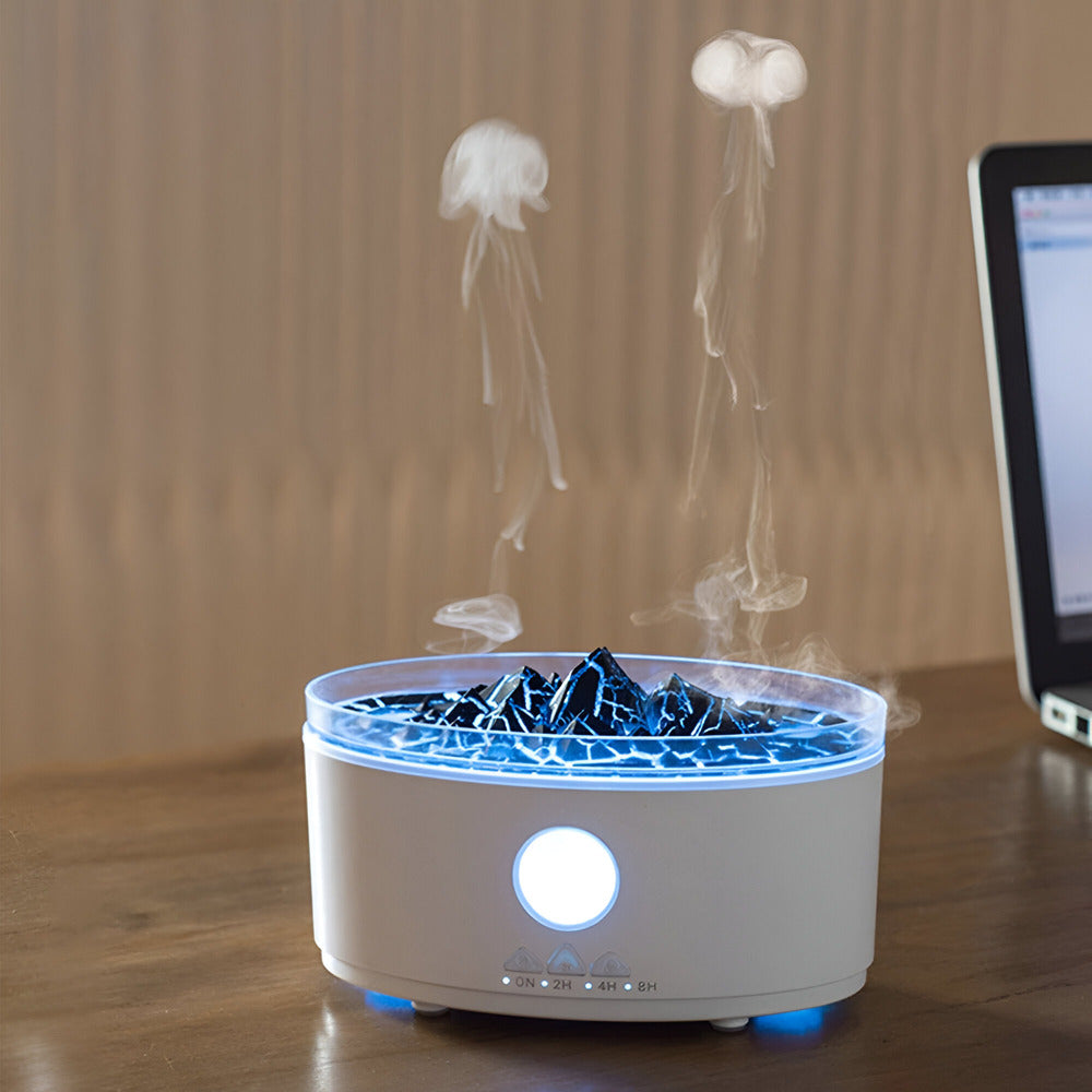 Ultrasonic Jellyfish-Inspired Aroma Diffuser und Luftbefeuchter - Vulkanflamme Design