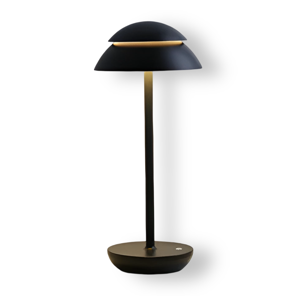 UmbraGlow - Schlanke Kabellose LED Schirm Tischleuchte