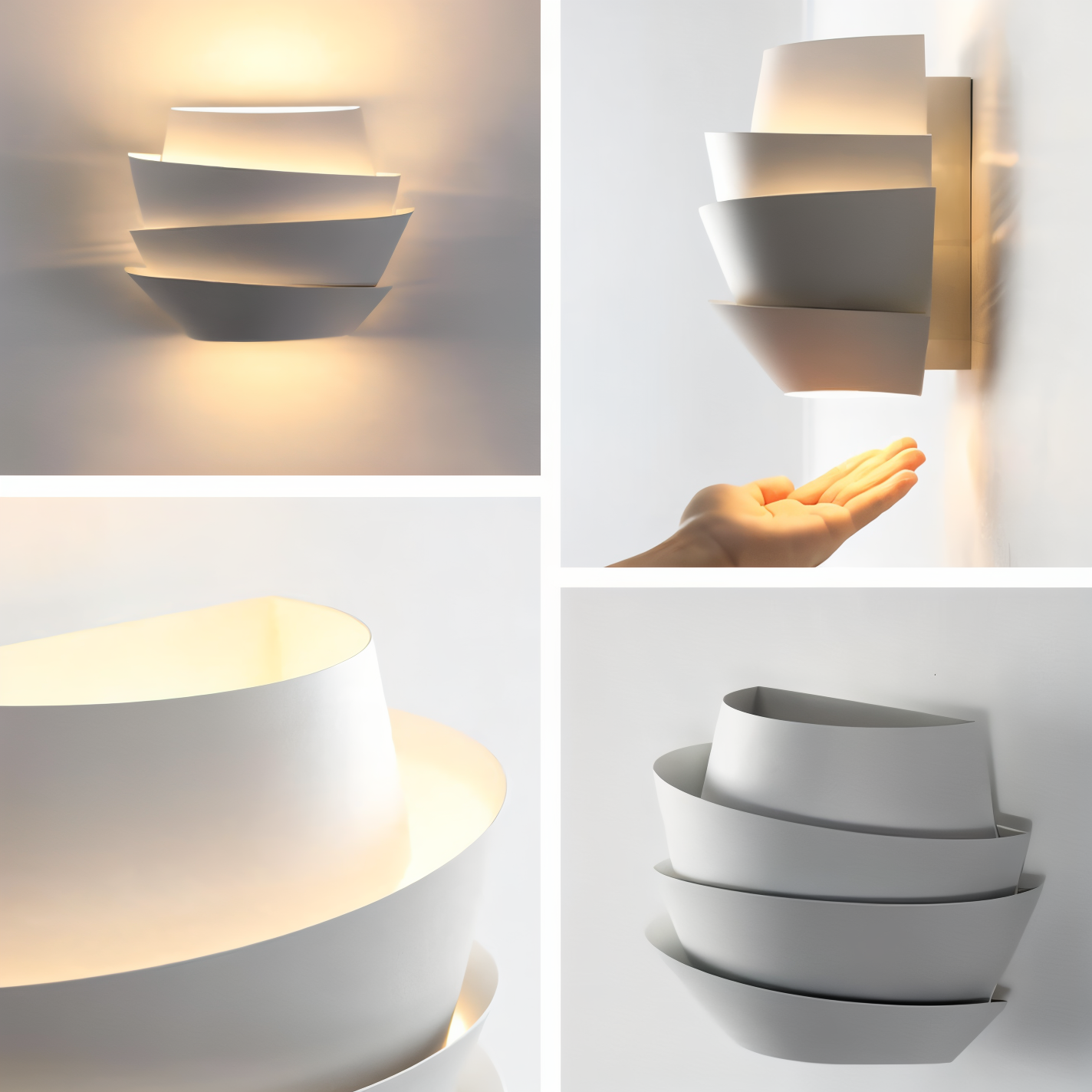 UniqGleam Wandleuchte - Geometrische Wandlampe aus Metall - Dekorative Wandleuchten LED Indoor