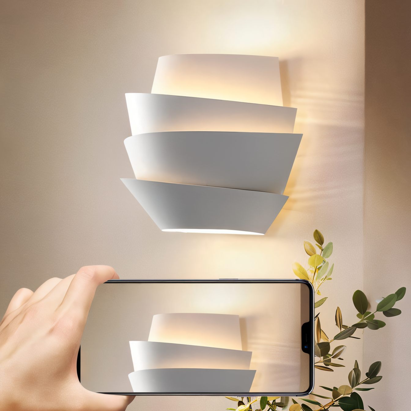 UniqGleam Wandleuchte - Geometrische Wandlampe aus Metall - Dekorative Wandleuchten LED Indoor