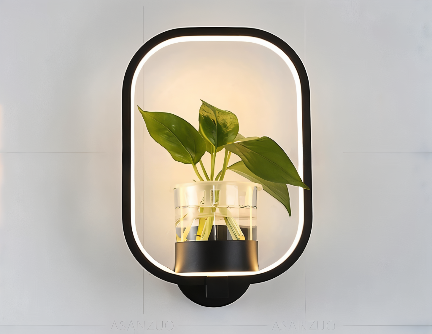 VerdantLume Wandleuchte - Minimalistische Wandleuchte mit Integrierter Pflanzenhalterung - Moderne Wandleuchten Geführt