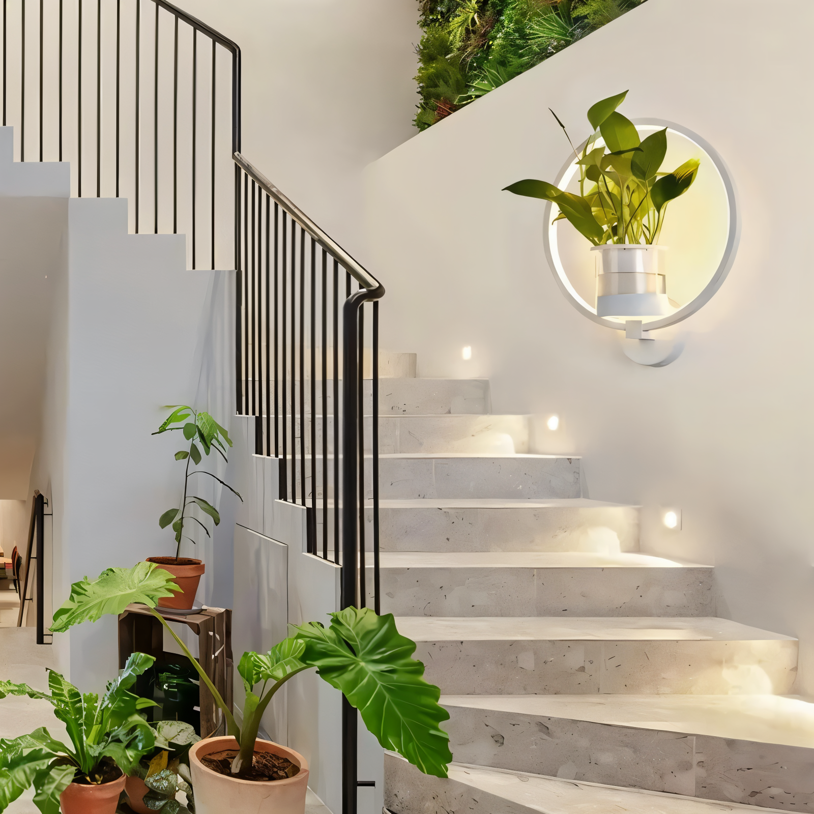 VerdantLume Wandleuchte - Minimalistische Wandleuchte mit Integrierter Pflanzenhalterung - Moderne Wandleuchten Geführt