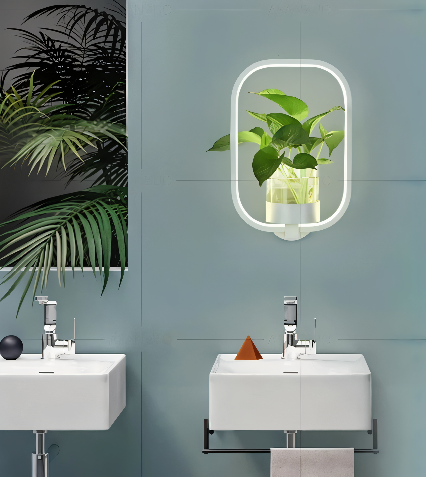 VerdantLume Wandleuchte - Minimalistische Wandleuchte mit Integrierter Pflanzenhalterung - Moderne Wandleuchten Geführt