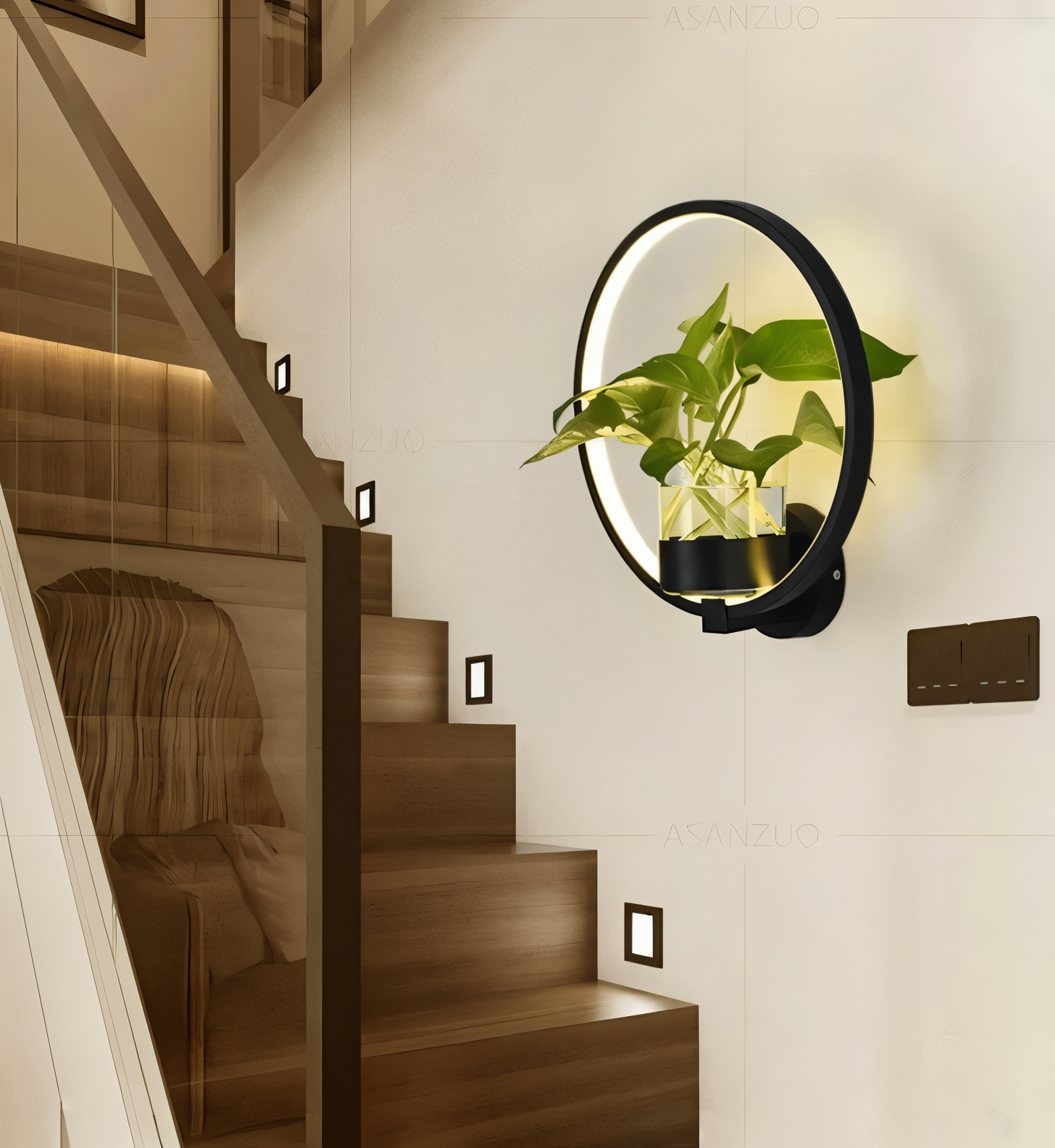 VerdantLume Wandleuchte - Minimalistische Wandleuchte mit Integrierter Pflanzenhalterung - Moderne Wandleuchten Geführt