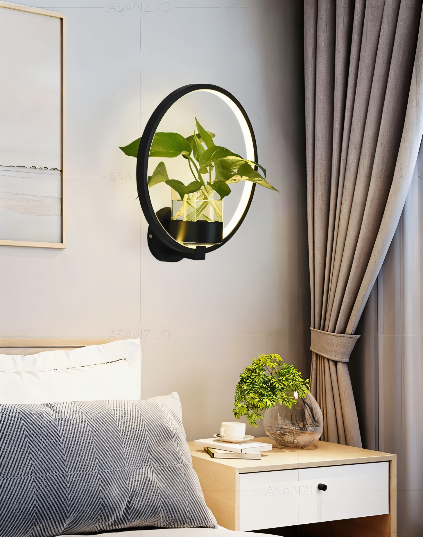 VerdantLume Wandleuchte - Minimalistische Wandleuchte mit Integrierter Pflanzenhalterung - Moderne Wandleuchten Geführt