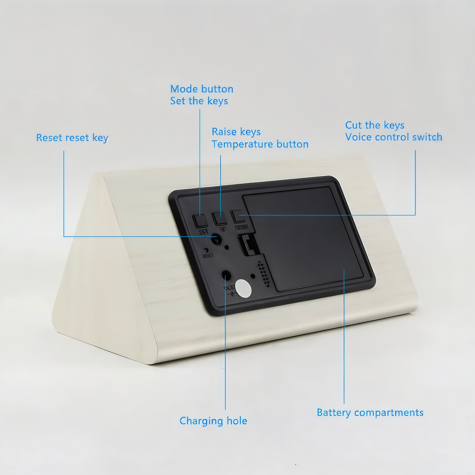 Moderner LED-Wecker mit digitaler Anzeige – Kunststoff-Wecker