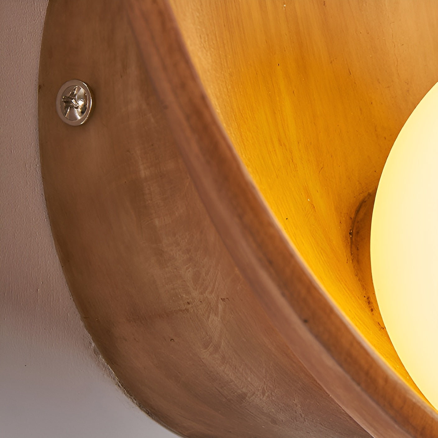 Weiße Perle Wandleuchte - Weiße Wandleuchter- Runde Wabi-Sabi Beleuchtung