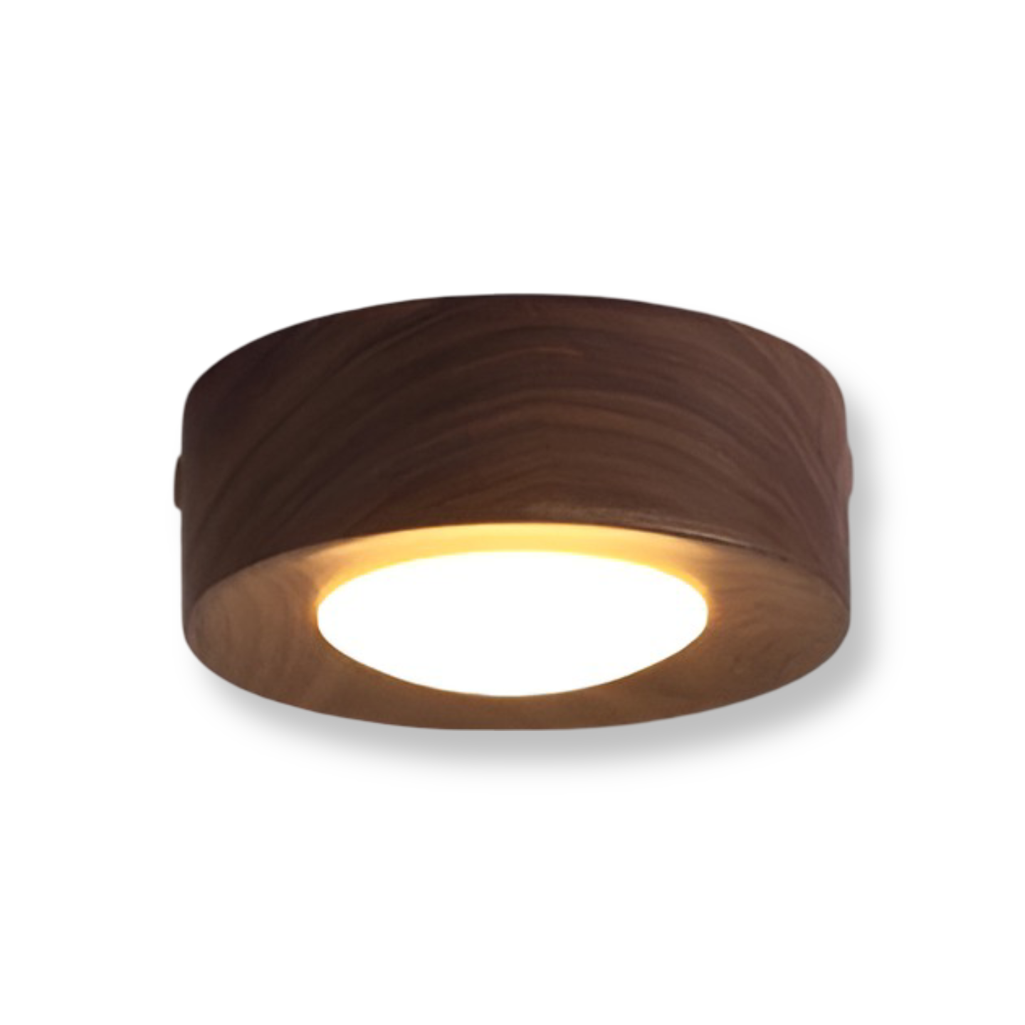 WoodSpot Deckenleuchte - Walnuss Aufbaustrahler - LED Rundleuchte Decke
