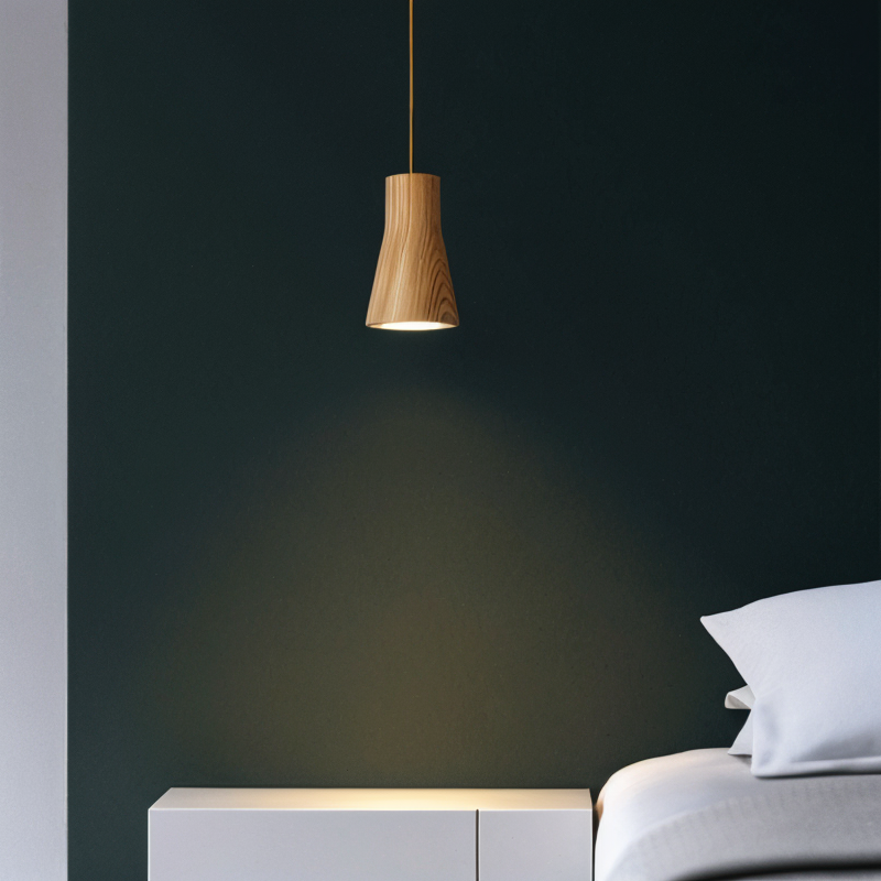 WoodTube Pendelleuchte - Ash Acacia Holzzylinder Hängelampe