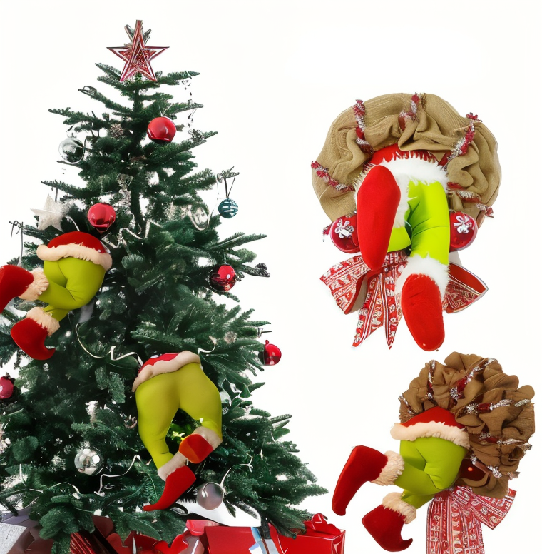 XmasElf Wreath - Skurrile Elf Beinen Girlande Wand Weihnachtsdekoration