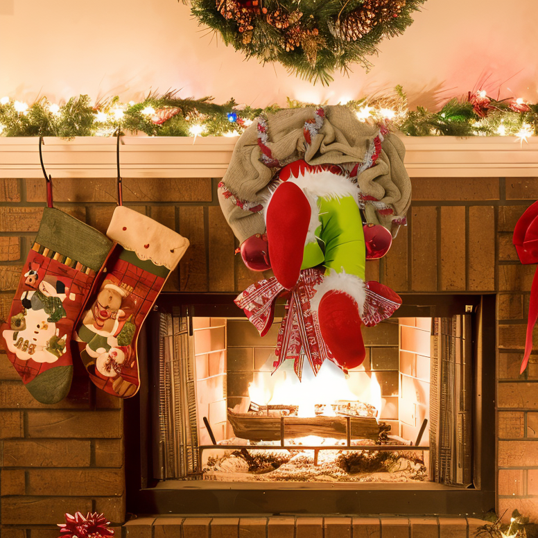 XmasElf Wreath - Skurrile Elf Beinen Girlande Wand Weihnachtsdekoration