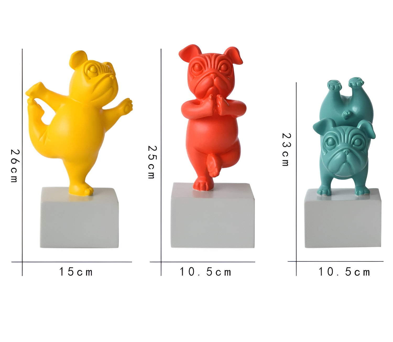 Yoga Paws - Abstrakte Yoga-Bulldogge Figur für verspielte Haushalte