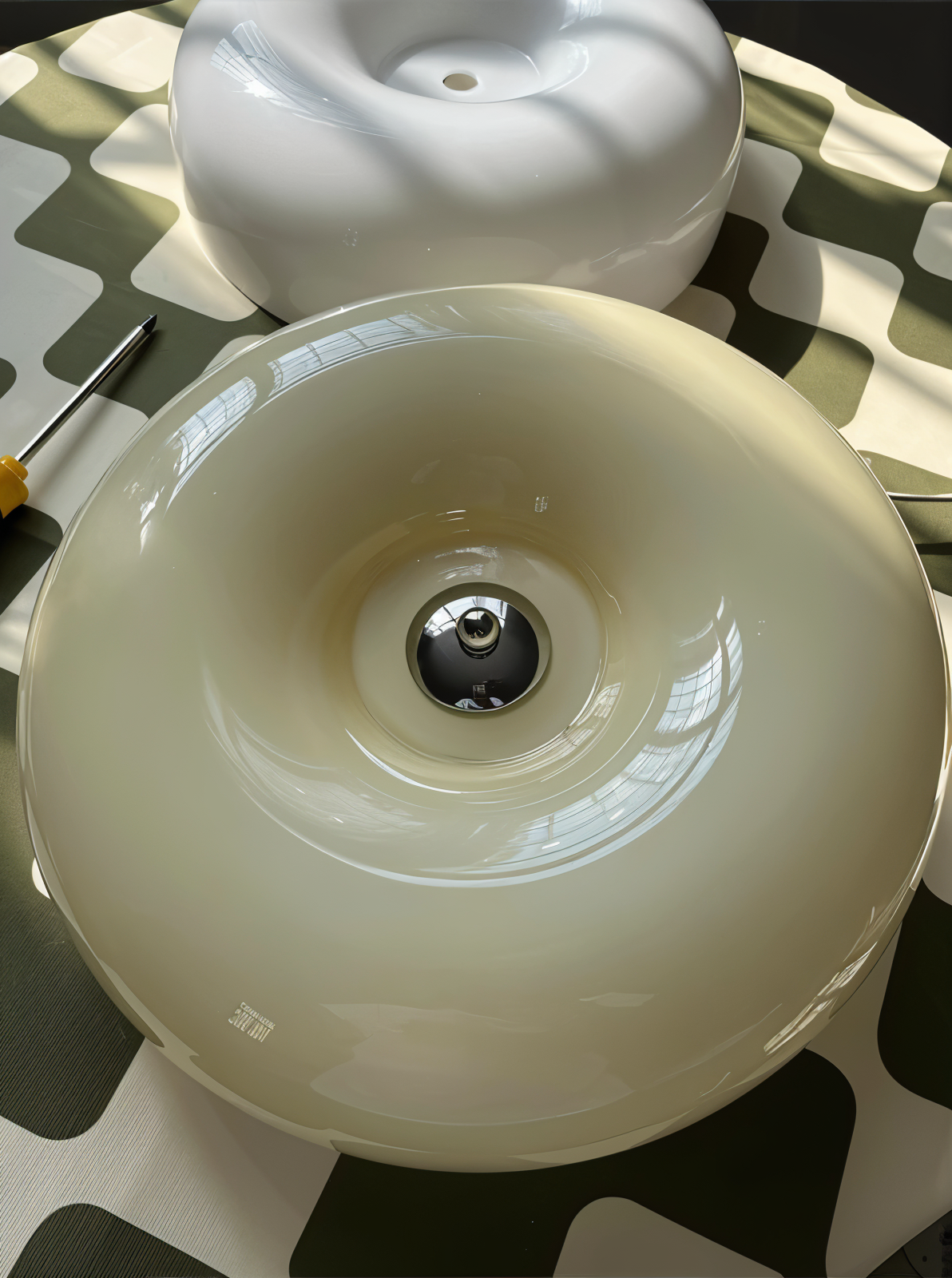 Donut Deckenleuchte - Nordische Creme Donut Glas-Deckenleuchte