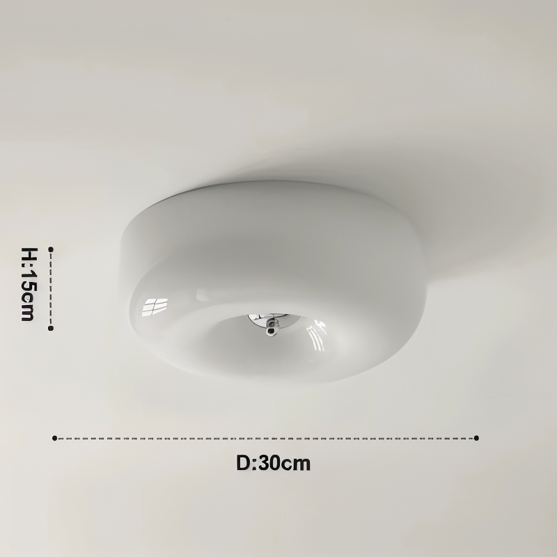 Donut Deckenleuchte - Nordische Creme Donut Glas-Deckenleuchte