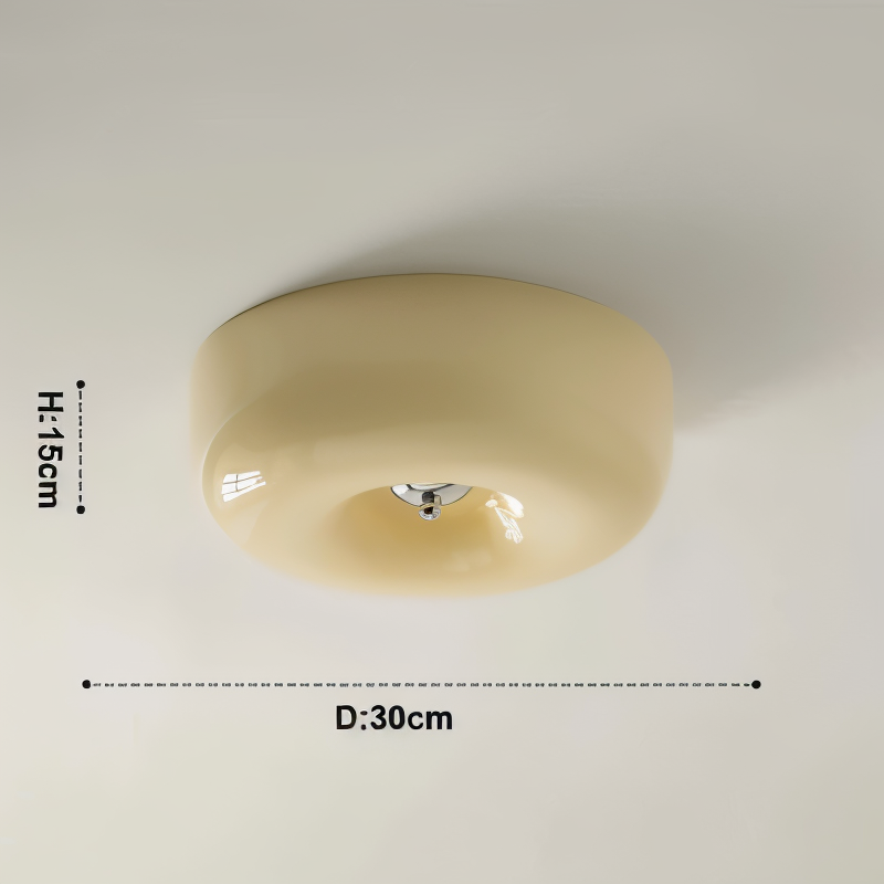 Donut Deckenleuchte - Nordische Creme Donut Glas-Deckenleuchte