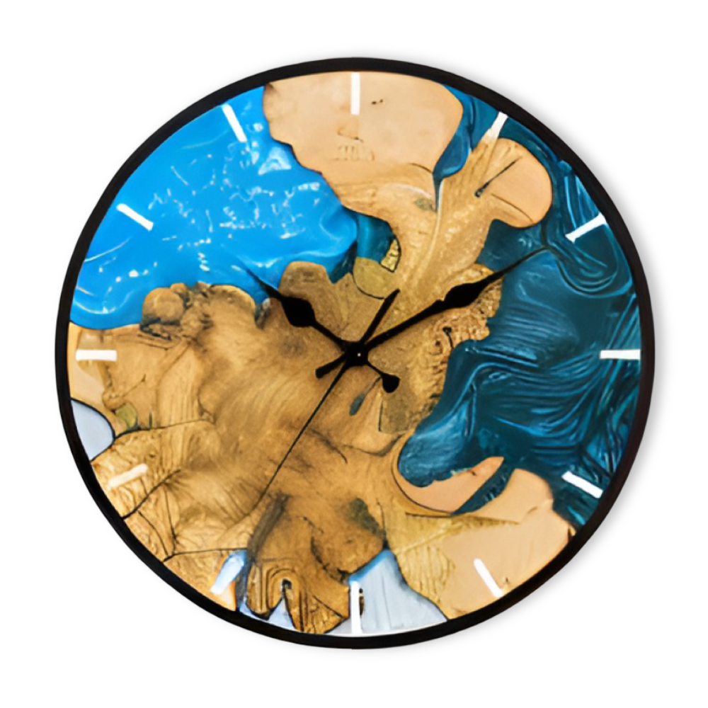 Hoopie Uhr - Minimalistische Batteriebetriebene Acryl Holzmaserung Wanduhr