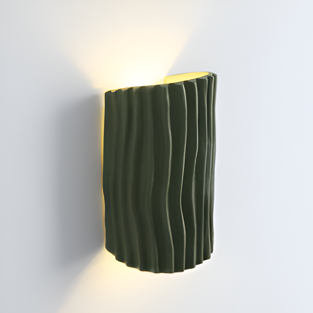 HuePleat Wandleuchte - Curvy Pleated Resin Wandlampe - Up and Down Wandleuchten Geführt