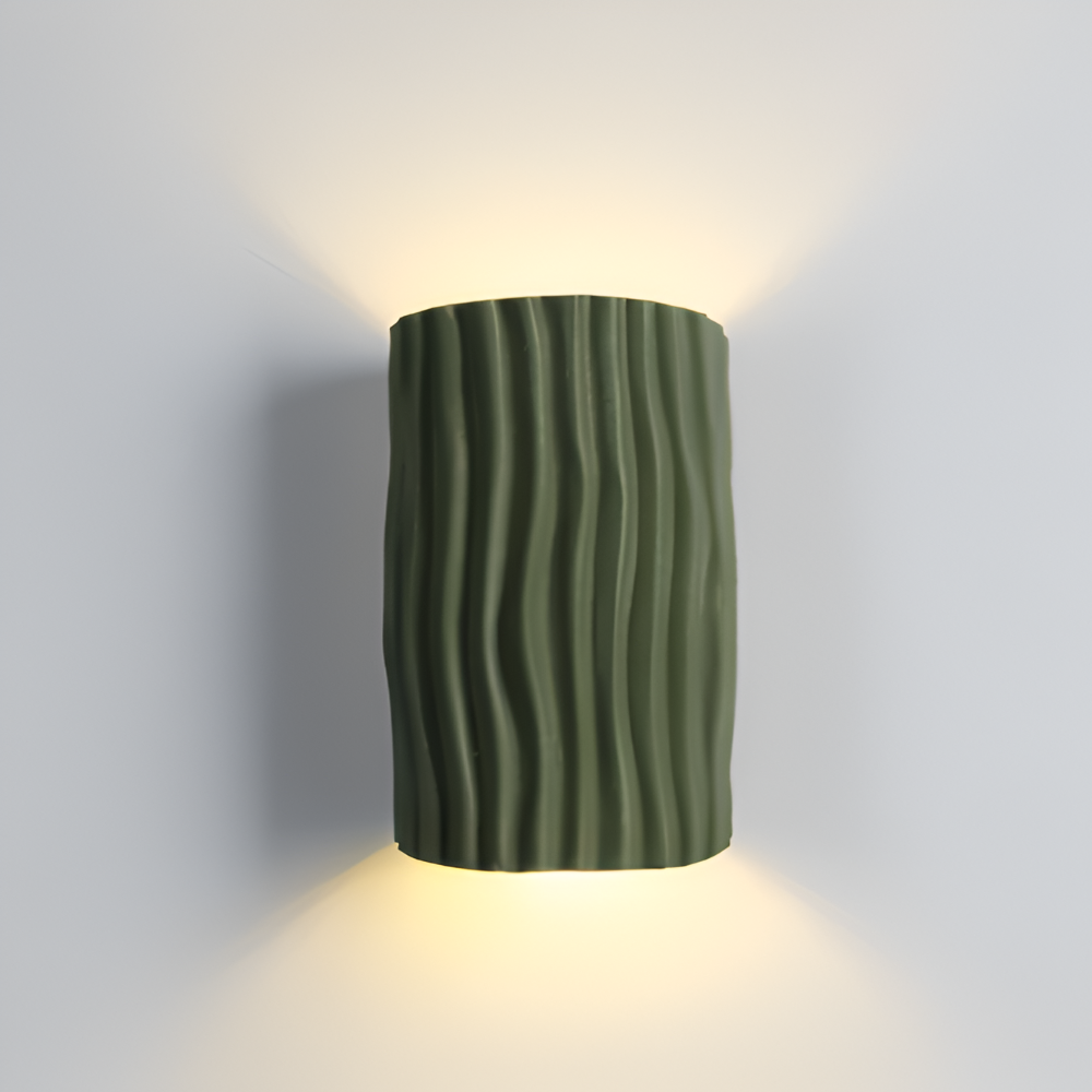HuePleat Wandleuchte - Curvy Pleated Resin Wandlampe - Up and Down Wandleuchten Geführt