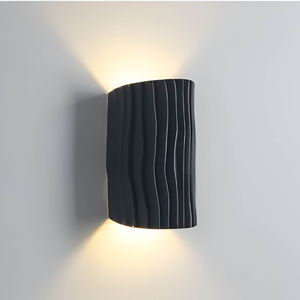 HuePleat Wandleuchte - Curvy Pleated Resin Wandlampe - Up and Down Wandleuchten Geführt