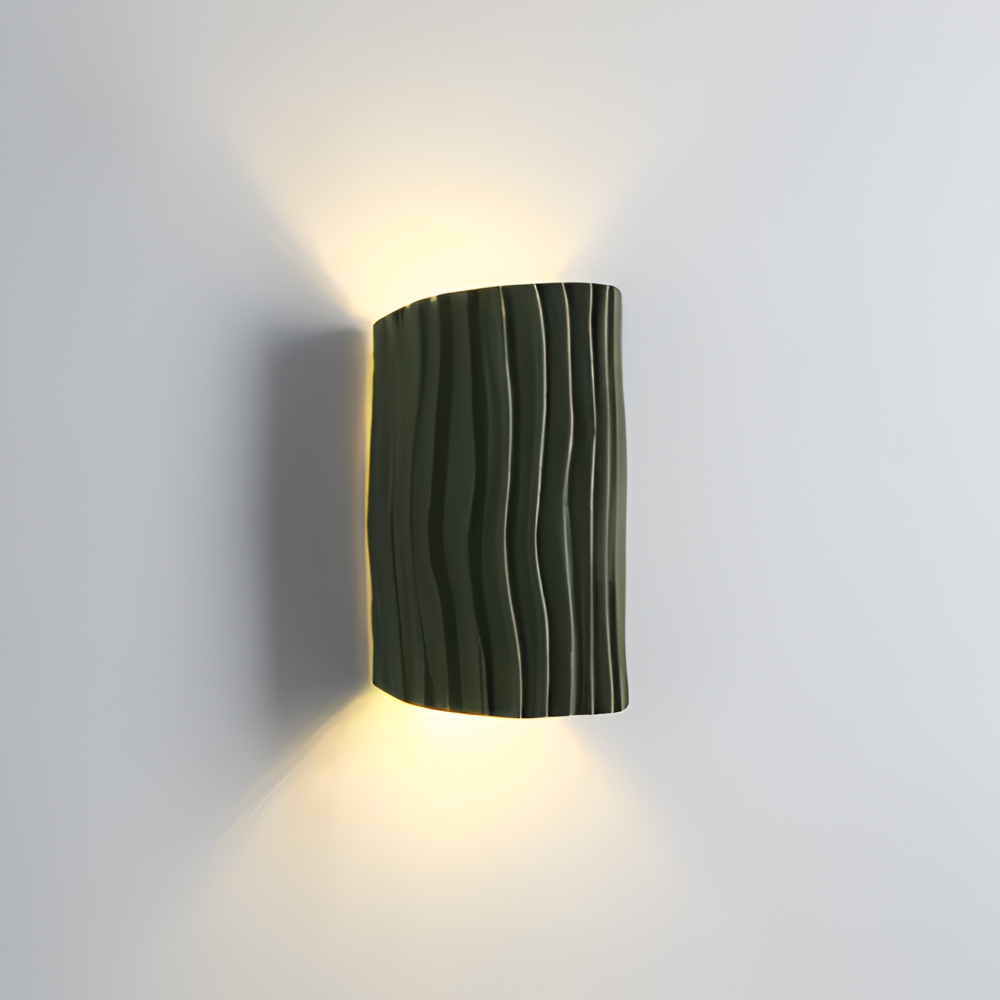 HuePleat Wandleuchte - Curvy Pleated Resin Wandlampe - Up and Down Wandleuchten Geführt