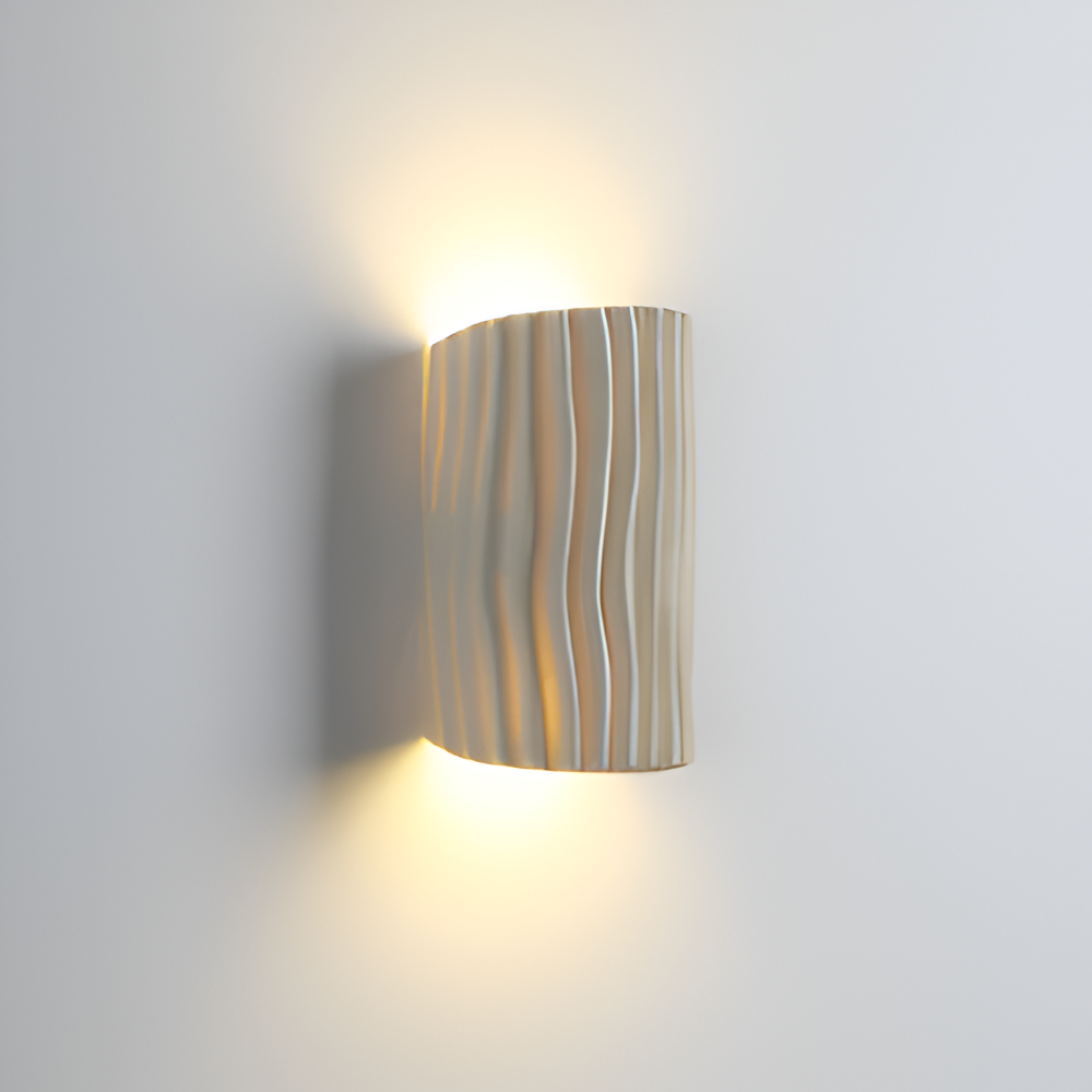 HuePleat Wandleuchte - Curvy Pleated Resin Wandlampe - Up and Down Wandleuchten Geführt