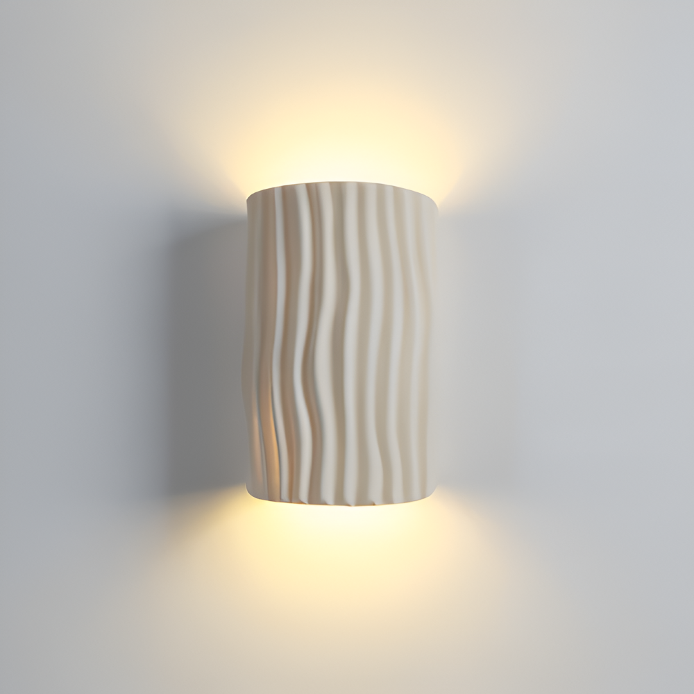 HuePleat Wandleuchte - Curvy Pleated Resin Wandlampe - Up and Down Wandleuchten Geführt