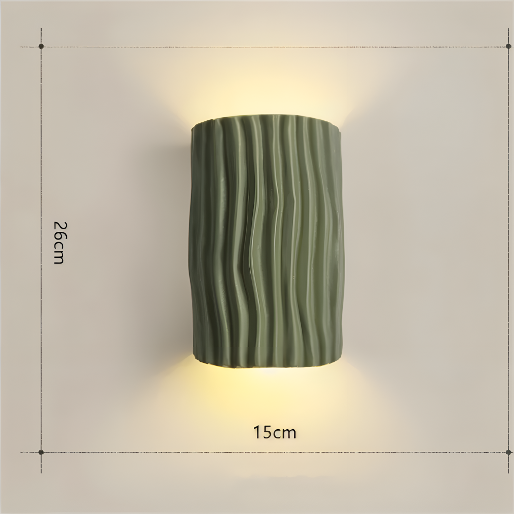 HuePleat Wandleuchte - Curvy Pleated Resin Wandlampe - Up and Down Wandleuchten Geführt