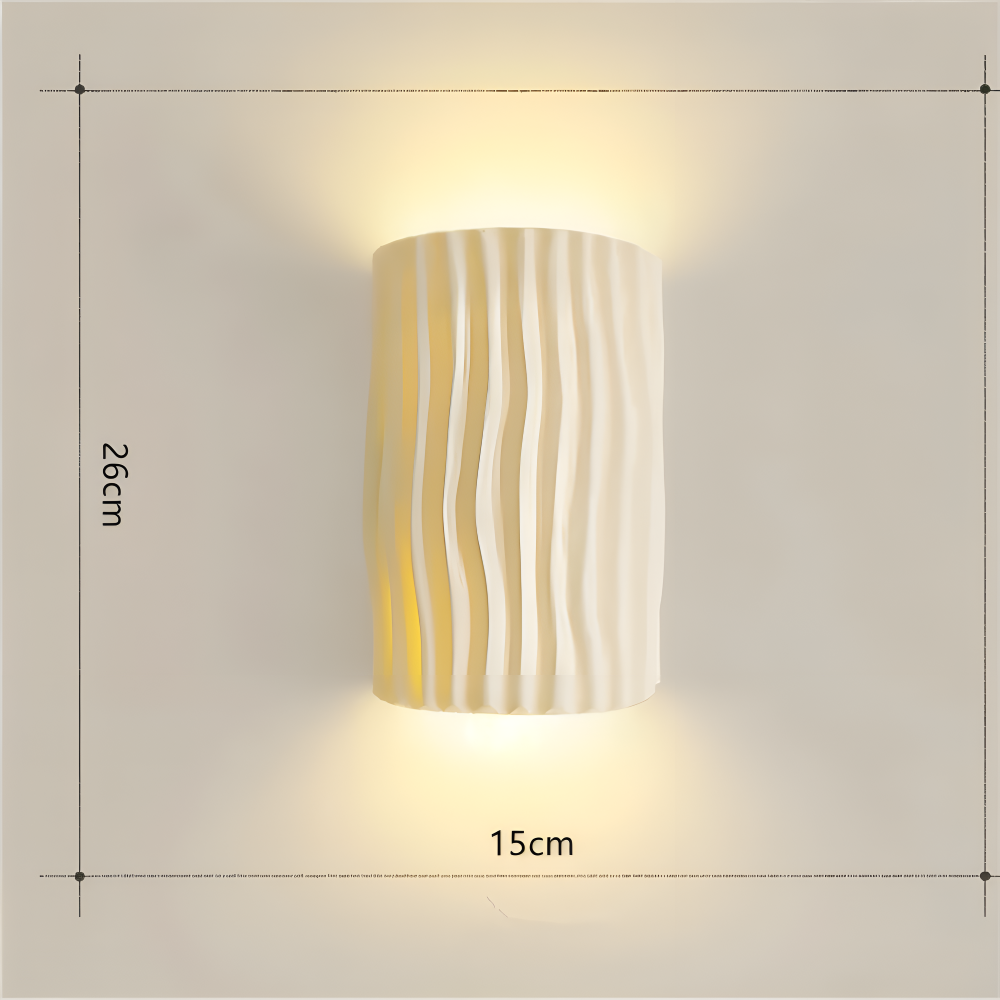 HuePleat Wandleuchte - Curvy Pleated Resin Wandlampe - Up and Down Wandleuchten Geführt
