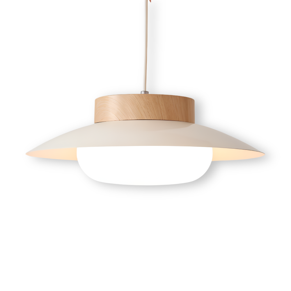Icryl Pendelleuchte - Japanische Hängelampe in Creme Schalenform