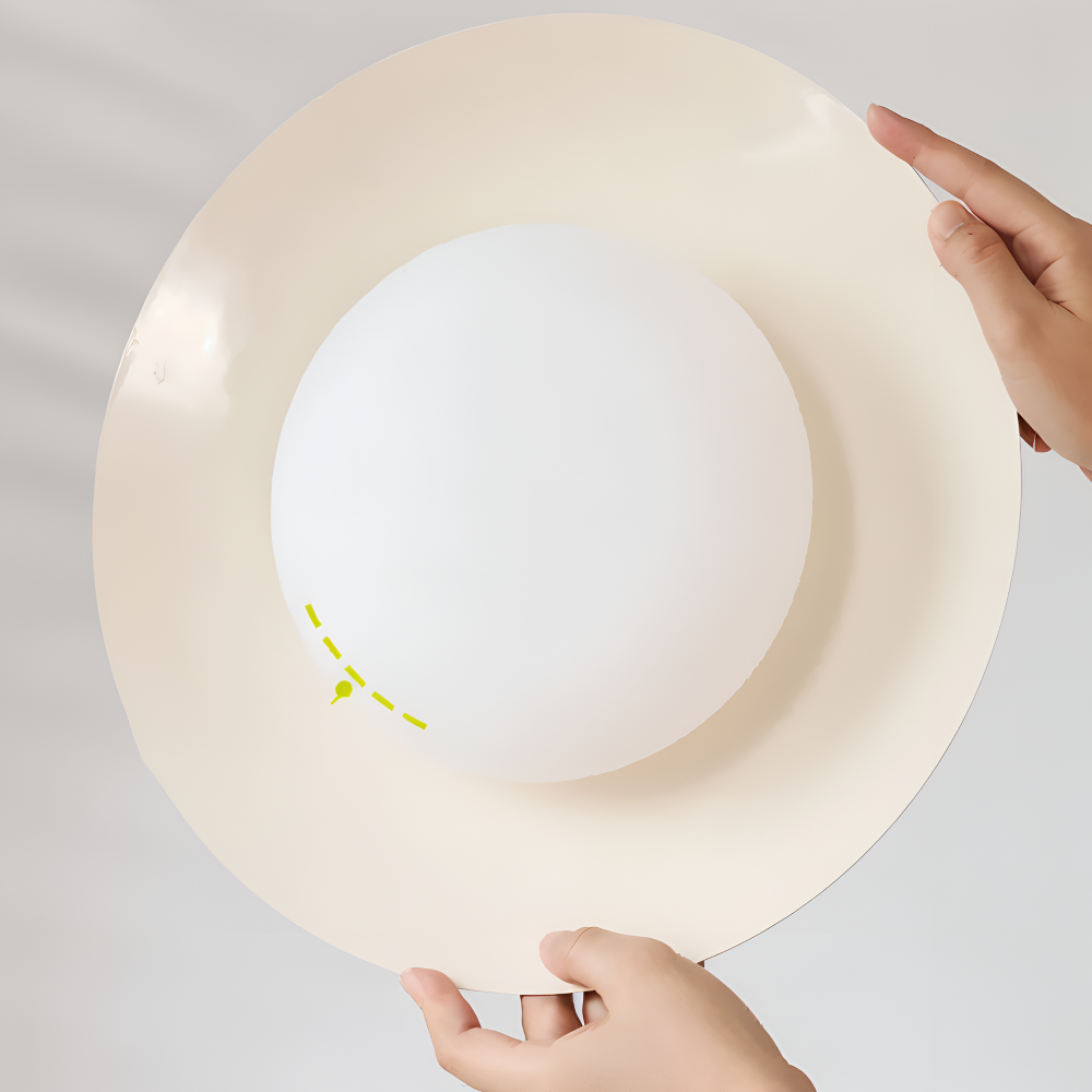 Icryl Pendelleuchte - Japanische Hängelampe in Creme Schalenform