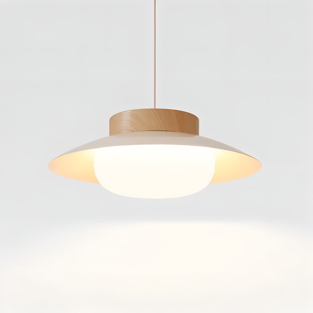 Icryl Pendelleuchte - Japanische Hängelampe in Creme Schalenform