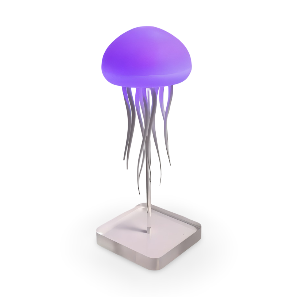 IllumBeats Jellyfish Tischlampe - Farbwechselndes, Sprachgesteuertes und Wiederaufladbares Nachtlicht