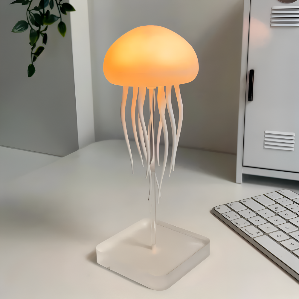 IllumBeats Jellyfish Tischlampe - Farbwechselndes, Sprachgesteuertes und Wiederaufladbares Nachtlicht