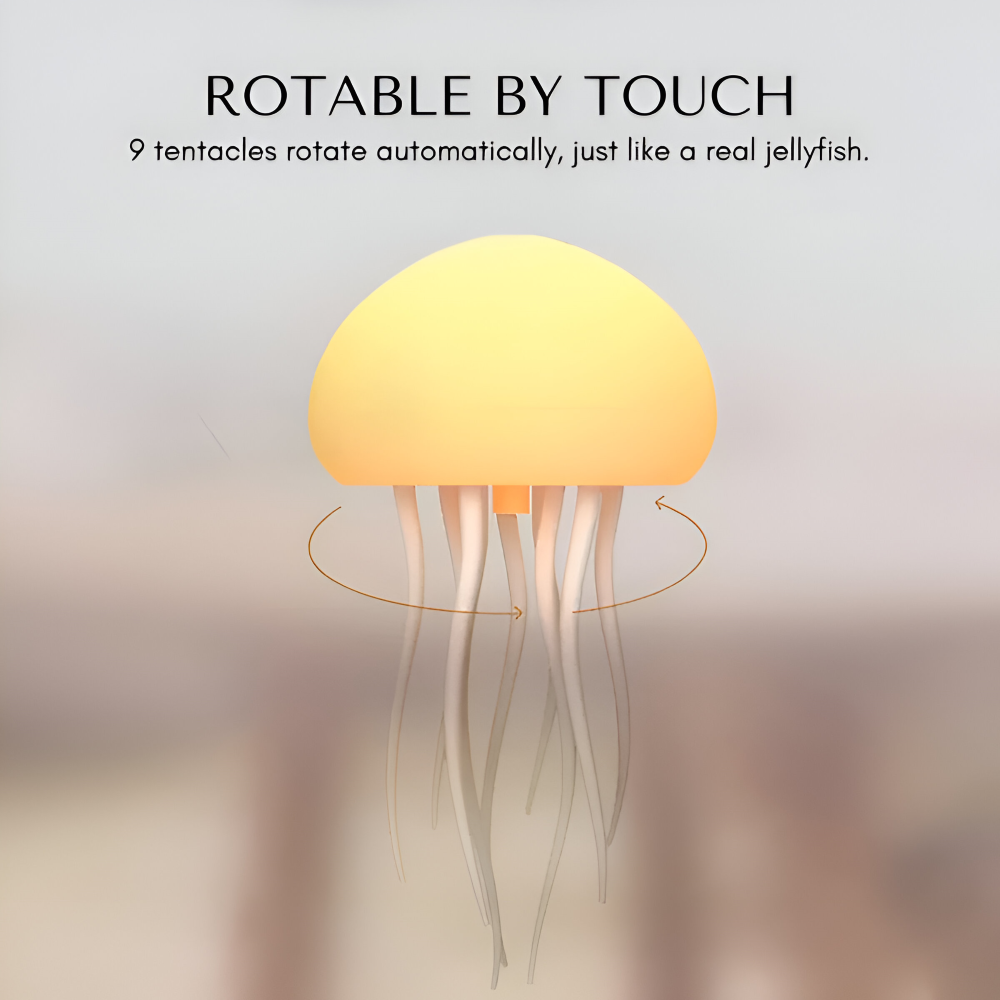 IllumBeats Jellyfish Tischlampe - Farbwechselndes, Sprachgesteuertes und Wiederaufladbares Nachtlicht