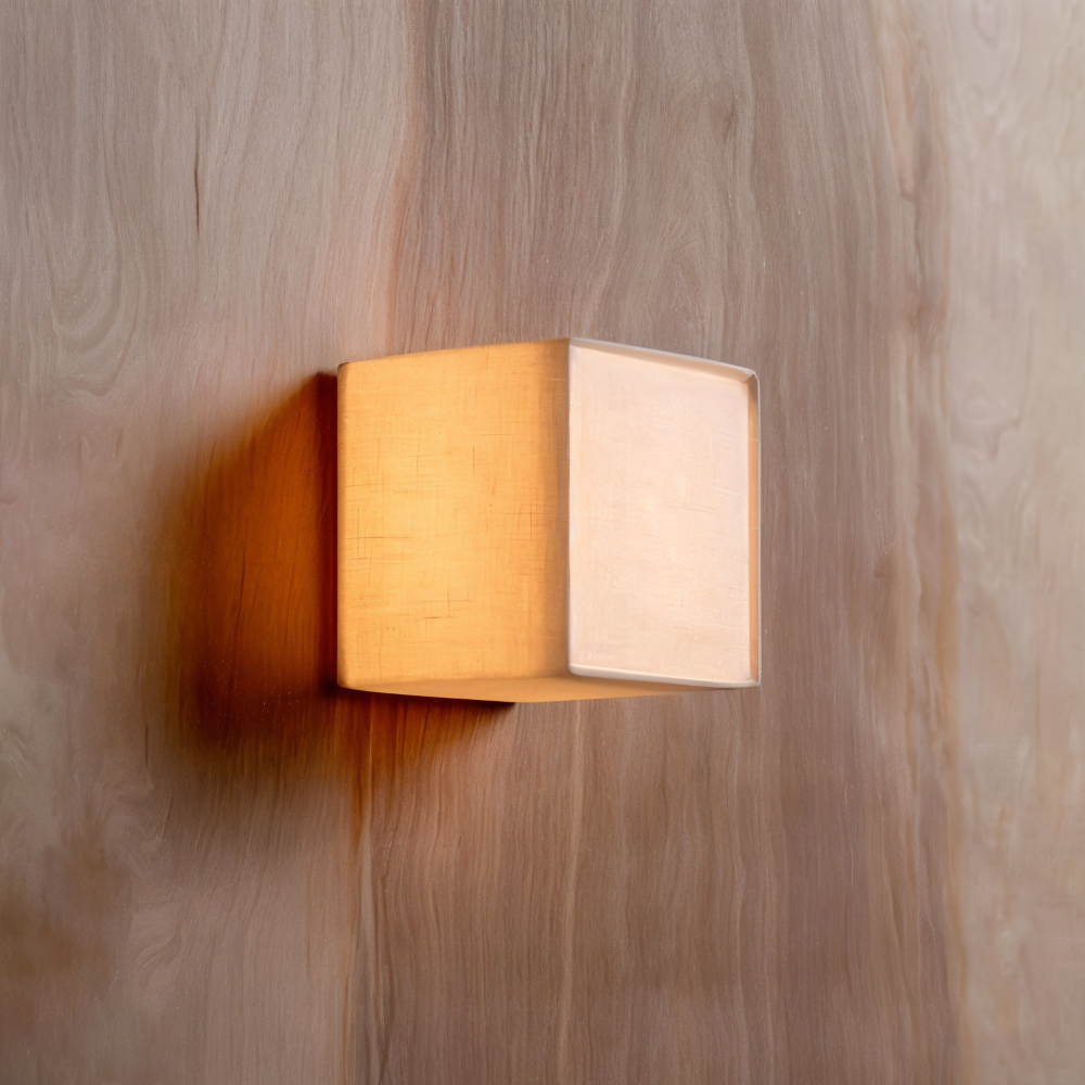 JapSquare Wandleuchte - Stoff Wandlampe - Japanische Wandlampe Design - Nordische Wandleuchten LED
