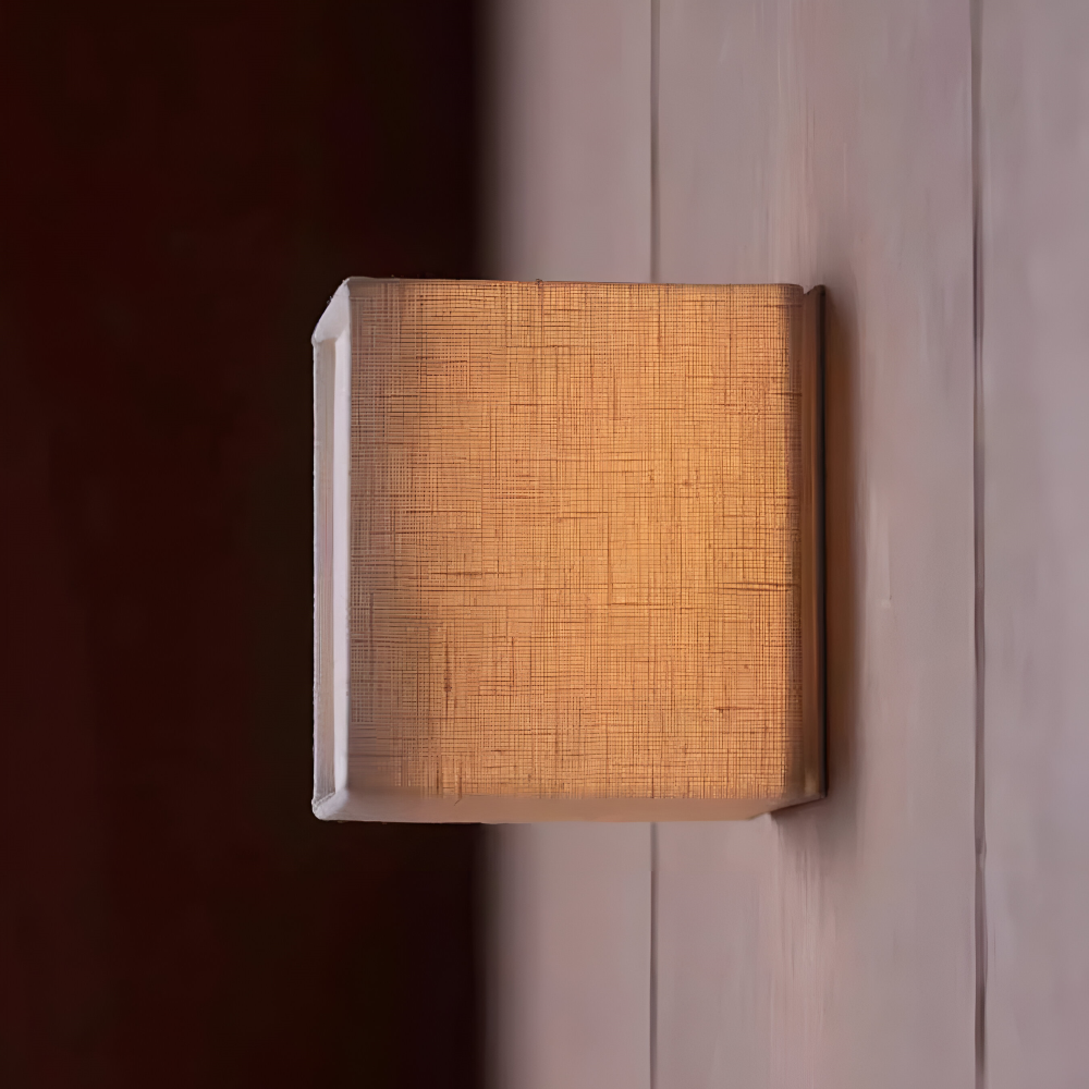 JapSquare Wandleuchte - Stoff Wandlampe - Japanische Wandlampe Design - Nordische Wandleuchten LED