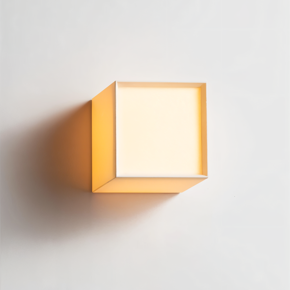 JapSquare Wandleuchte - Stoff Wandlampe - Japanische Wandlampe Design - Nordische Wandleuchten LED