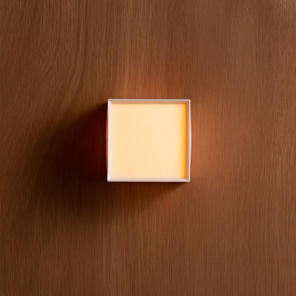 JapSquare Wandleuchte - Stoff Wandlampe - Japanische Wandlampe Design - Nordische Wandleuchten LED