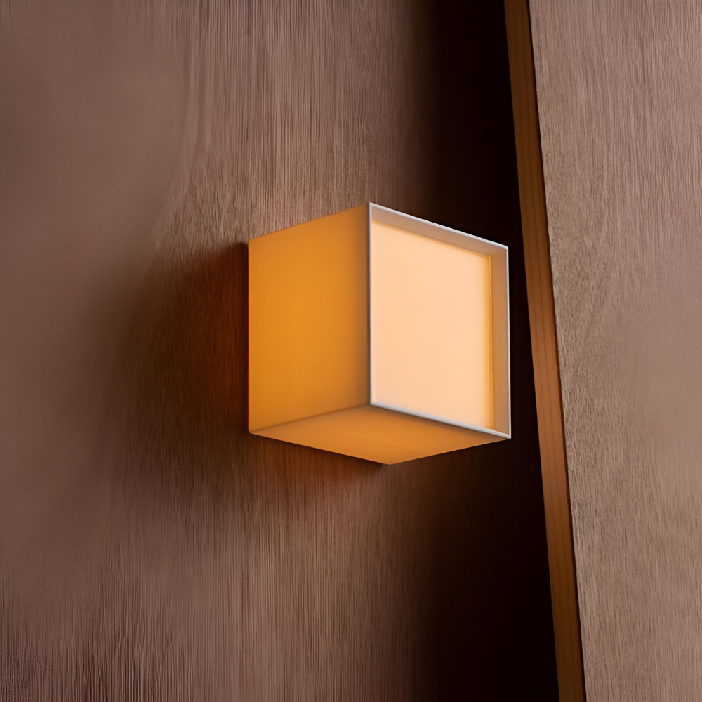 JapSquare Wandleuchte - Stoff Wandlampe - Japanische Wandlampe Design - Nordische Wandleuchten LED