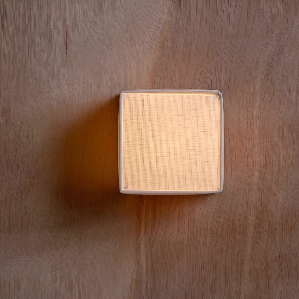 JapSquare Wandleuchte - Stoff Wandlampe - Japanische Wandlampe Design - Nordische Wandleuchten LED