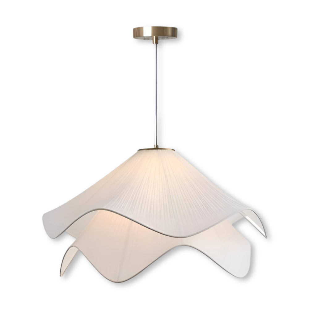 Japandi-inspirierte Stoff Pendelleuchte - Minimalistisches Blumendesign Deckenleuchte für eine ruhige Atmosphäre
