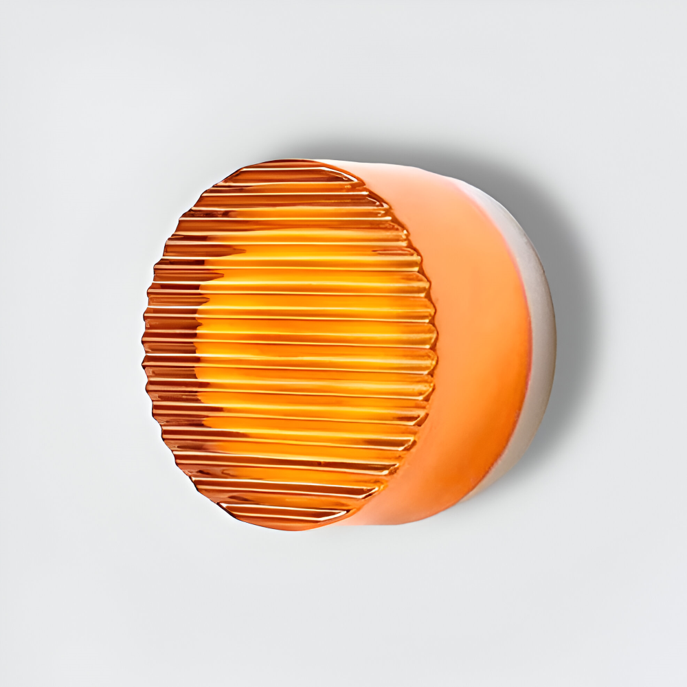Jelly Gleam Ribbed - Minimalist Crisps Wandleuchte - Bernstein Weiß Runde Wandleuchte