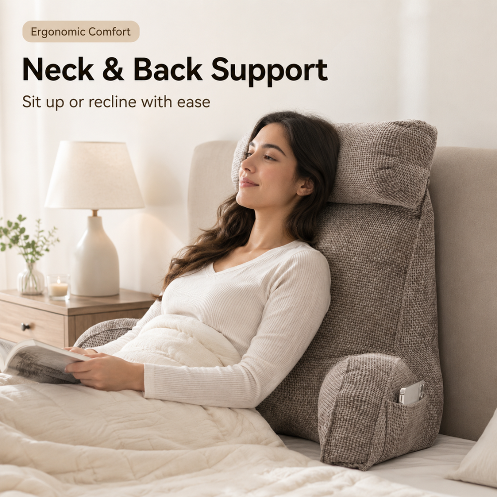 Keilkissen Rückenlehne Extra Dick – Ergonomisches Lesekissen mit Abnehmbarem Bezug für Bett, Sofa & Schlafzimmer