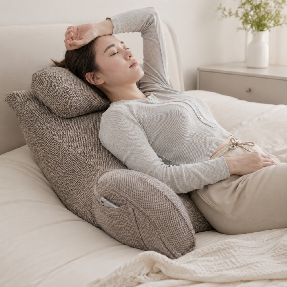 Keilkissen Rückenlehne Extra Dick – Ergonomisches Lesekissen mit Abnehmbarem Bezug für Bett, Sofa & Schlafzimmer