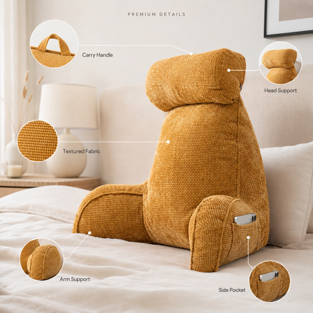 Keilkissen Rückenlehne Extra Dick – Ergonomisches Lesekissen mit Abnehmbarem Bezug für Bett, Sofa & Schlafzimmer