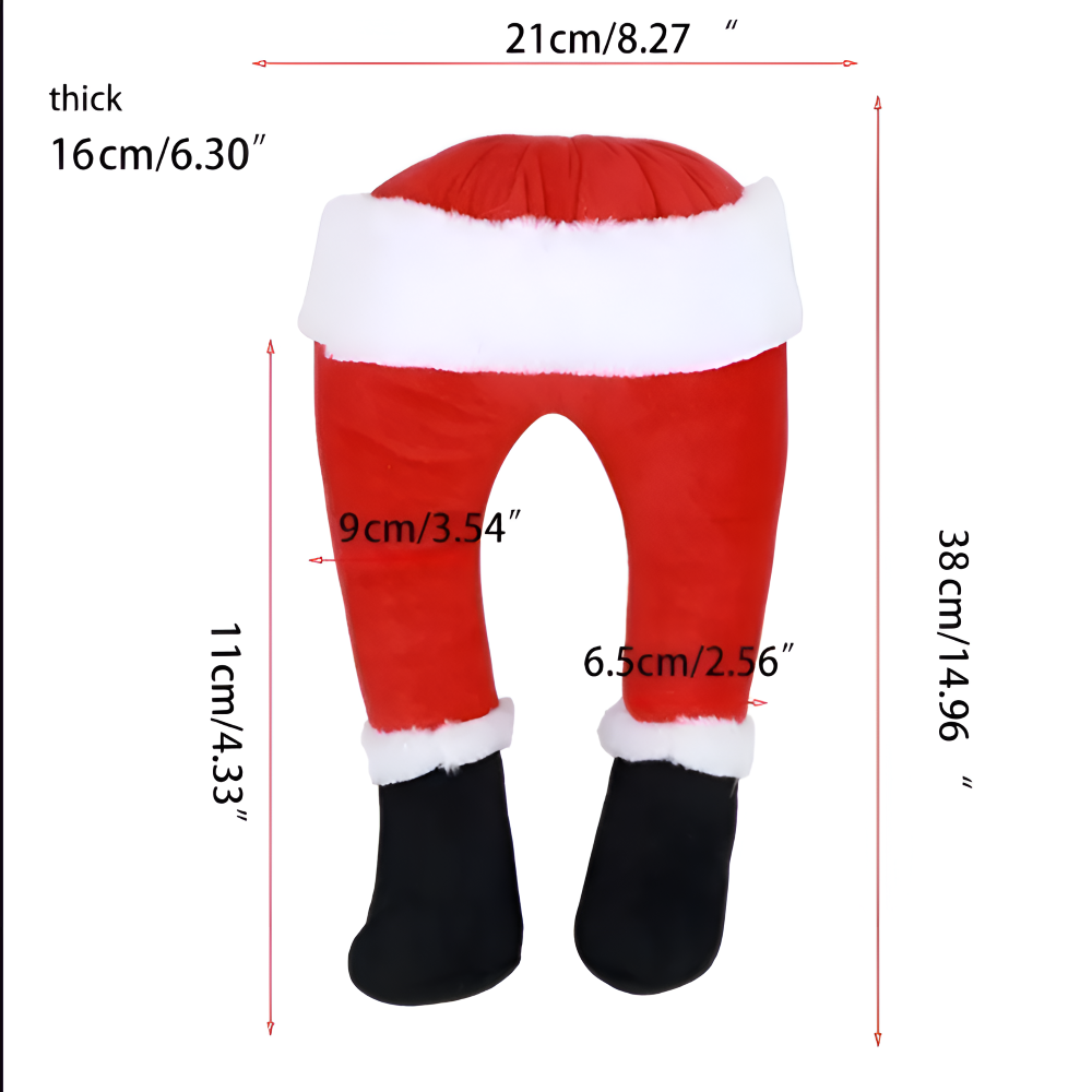 Kickin' Santa - Kreativer Weihnachtsmann Plüschbeine Christbaumschmuck