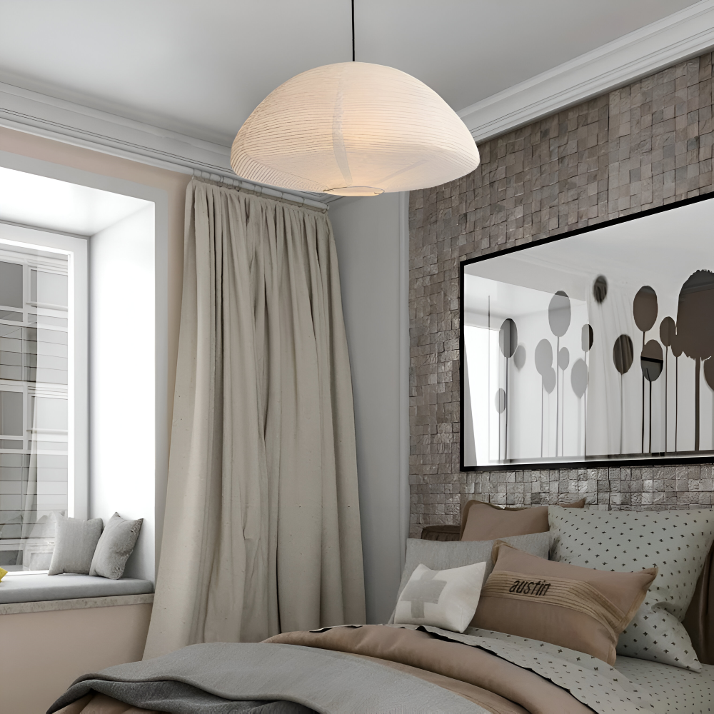 KireiLume - Japanische Papierkuppel Pendelleuchte - Minimalistische Hängelampe